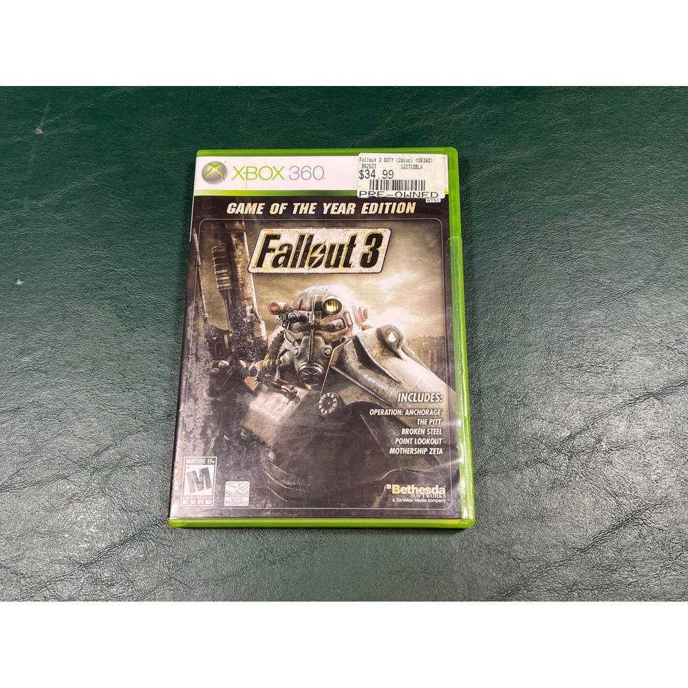 Fallout 3 Game of the Year Edition Xbox 360 Bethesda 2-Disc Complete with Manual
